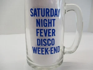 Taza de bebida de cerveza de vidrio transparente DETROIT 1978 "Sábado Noche Fiebre Disco Fin de semana" De colección - Imagen 1 de 11
