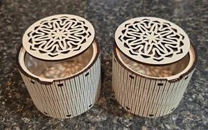 2 Round Wood boxes with lids. Customize as you like - Picture 1 of 4