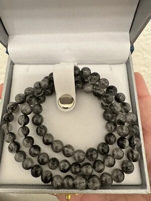 natural BLACK RUTILATED QUARTT Bead - Image 1 of 4