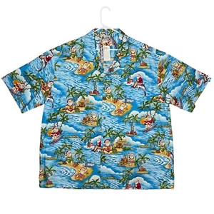 Aloha Republic Hawaiihemd Weihnachtsmann Knopfleiste Kurzarm Herren Größe 3XL - Bild 1 von 12