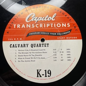 Calvary Quartet, Battle Hymn Of The Republic (Vinyl Record 33rpm 16", 1963) RARE - Picture 1 of 10