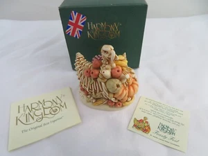Thanksgiving Decoration Harmony Kingdom Feasty Fest Turkey and Cornucopia UKMade - Picture 1 of 4
