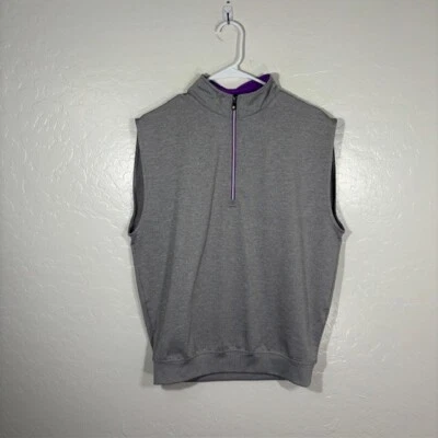 FootJoy Golf Vest Mens Small Athletic Stretch Heather Gray 1/2 Zip - Image 1 of 4