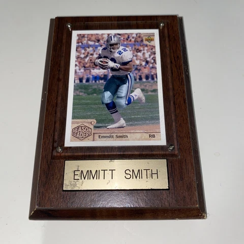 Emmitt Smith Season Leader Football Card Plaque Dallas Cowboys 6x4 Vintage Cover