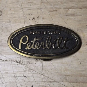 De colección ¿Cómo es tu hebilla de cinturón de latón PETERBILT - camionero años 70? Raro - Imagen 1 de 2