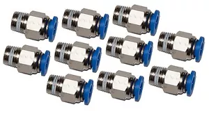 10 pneumatic 1/4" Tube x 1/8" NPT Male Connector Push in to air Connect fitting - Picture 1 of 3
