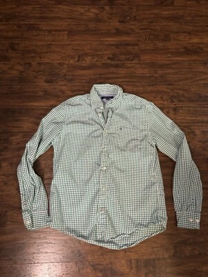Tommy Hilfiger Hombre Botones Manga Larga Cuello Verde Cuadros Talla Mediana Foto 1 de 4