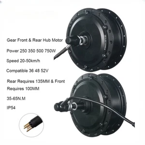 36V 48V 250W 350W 500W 750W Brushless Electirc Bicycle Front Rear Gear Hub Motor - Picture 1 of 19