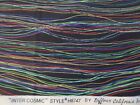 Multicolor Lines on Black Cotton Fabric Designs 1 Yard Hoffman California