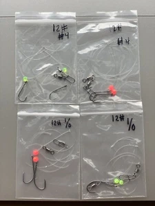 4 Hi Lo rigs. 12# Surf Fishing Perch seabass tautog flounder. Hand Tied 2 Sizes - Picture 1 of 10