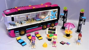 Lego Friends 41106 Popstar Tourbus Bus ausziehbar Livi Stephanie Mia komplett - Picture 1 of 8