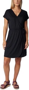 $80 NWT COLUMBIA XXL Dress Chill River Wrap Black Jersey OMNI-SHADE Cool Comfort - Picture 1 of 6