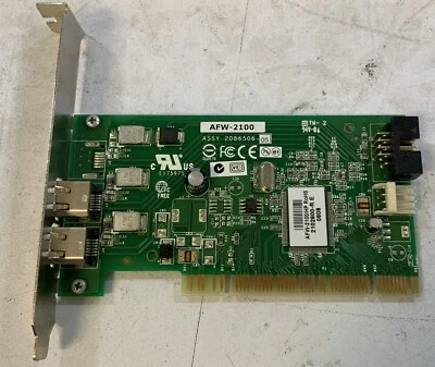 Dell Adaptec AFW-2100 2-Port FireWire IEEE-1394 PCI Controller Card-Q6E - Image 1 of 4