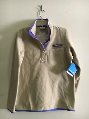 Новый с Ярлыками Columbia размер L Kids девочек бежевый фиолетовый отделки флис с монограммой «BDL»  - Изображение 1 из 2