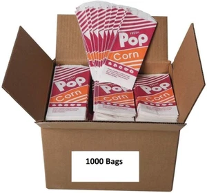 1000 Count Gold Medal # 2053 1 Oz. #3 3-1/2" x 2-1/4" x 8" Popcorn Bags - Picture 1 of 4