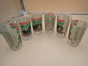 SET OF 6! AUTHENTIC KENTUCKY DERBY 115 GLASSES 1989 MINT JULEP GLASSES CHURCHILL - Picture 1 of 4