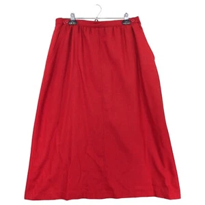 Leslie Fay Sportswear A-Line Skirt Women Size 16 Red Lined Wool Blend Pockets - Picture 1 of 10