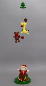 Albero di Natale Garfield Vintage Palo Bouncer Gravità Giocattolo Decorazione Legno Russ - Foto 1 di 16
