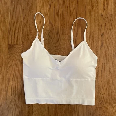 No Boundaries Women’s Athletic Top Spaghetti Straps, White, S, NWOT - Image 1 of 4