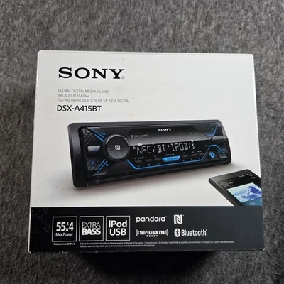 Receptor multimedia DIN único estéreo para automóvil Sony DSX-A415BT Bluetooth/USB frontal/remoto Foto 1 de 4