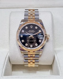 Rolex Lady-Datejust 31 mm 178273 quadrante nero giubileo bicolore - Foto 1 di 11