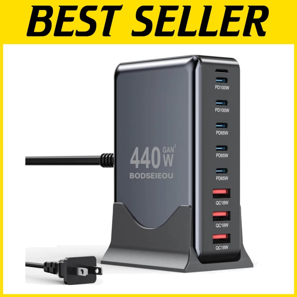 Universal 440W USB C Charger Brick - 8 Port Charging Station - Image 1 of 4