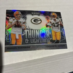 2020 Panini Playoff Thunder & Lightning Silver Prizm Rodgers Adams Packers - Bild 1 von 3