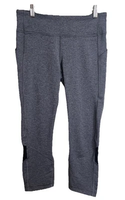 Lululemon Pace Rival Crop Gray Black Size 8 Nulux Pockets Run Gym Yoga - Image 1 of 4