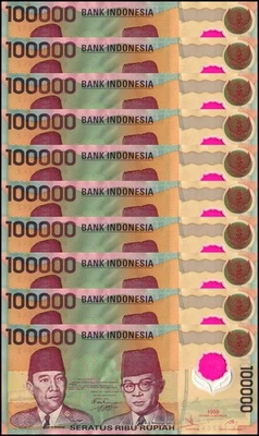 Indonesia 100000 Rupiah, 1999, P-140, UNC Polymer X 10 PCS - Image 1 of 2
