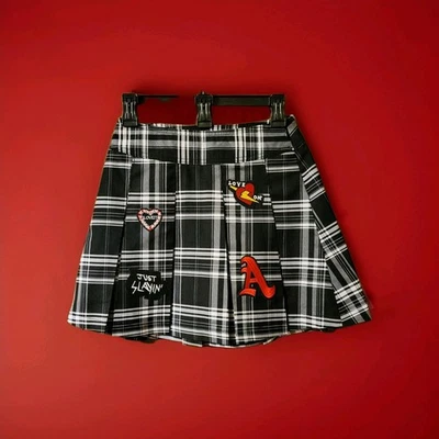 80's Style Pleated Plaid Mini Skirt Size 1 XS Whimsigoth Punk Schoolgirl Rock Foto 1 de 4