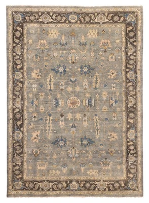 Alfombra oriental tradicional verde azulado 9'3" x 12'10" anudada a mano alfombra de lana Foto 1 de 4