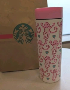 NWT Roller Rabbit x Starbucks Collab Monkey Tumbler 16oz NEW - Picture 1 of 1