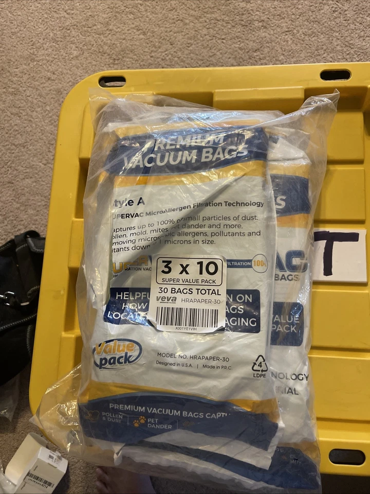 Pack of 30: Veva Premium Filter Vacuum Bags Type A 4010001A - Image 1 of 2