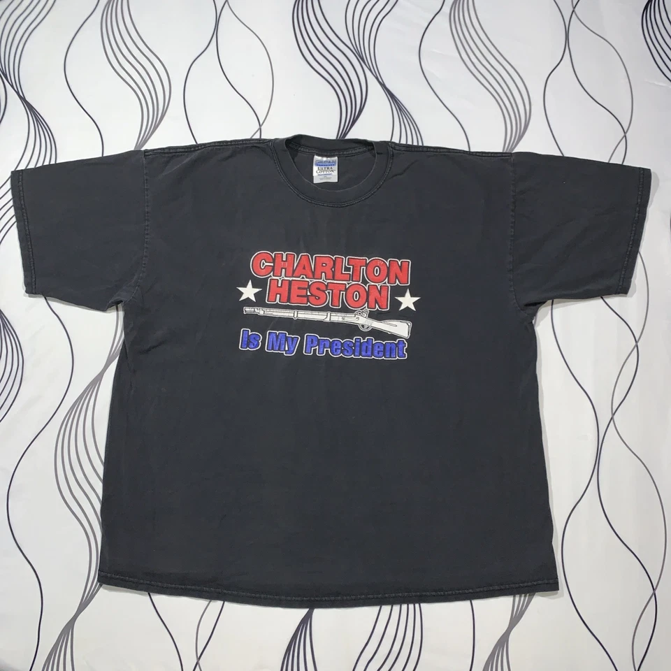 Camiseta Charlton Heston Is My President Vintage Años 90 Talla 2XL Foto 1 de 4