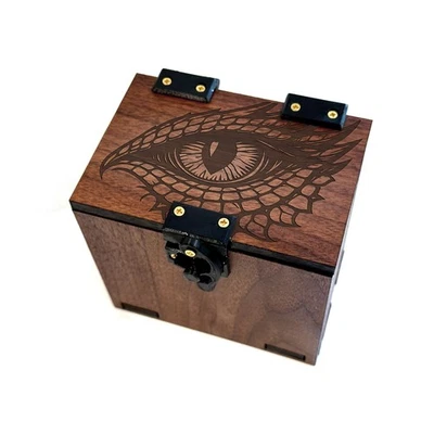 Caja de mazo Magic The Gathering: Ojo de dragón, 100+ cartas, bandeja de dados, comandante EDH madera hecha a mano Foto 1 de 4