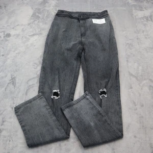 Pantaloni affilati fondo donna S neri vita media skinny gamba invecchiati jeans casual - Foto 1 di 12
