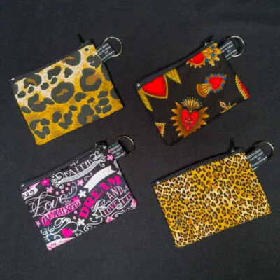 Porte-Monnaie En Coton Avec Cœur En Ruban Rose À Imprimé Léopard Pour Noël - Photo 1/3