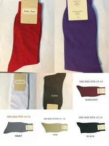 Men's 1 Pairs High Quality Solid Color Dress Socks One Size 10~13 - Picture 1 of 13