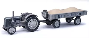 Busch 210110125 - H0 - Tractor Famulus with Trailer »Construction Union« - New - Picture 1 of 1