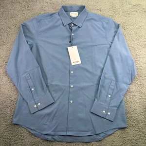 Ministry of Supply Dress Shirt Mens XXL 2XL Blue Aero Zero Vented Armpits - Picture 1 of 11