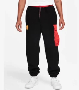 NWT Men's Jordan Essentials Mountainside Statement Fleece Pants Jogger Black/Red - Picture 1 of 6