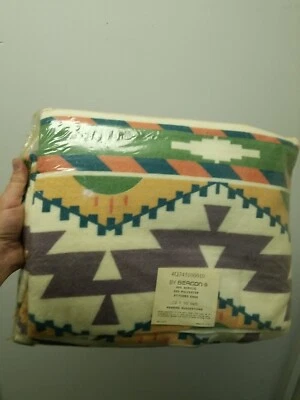 Vtg New Mojave indian Aztec  Blanket 72”x 90" Never Out Of Bag NOS  - Image 1 of 4
