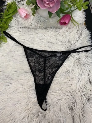  Secret Treasures Black Floral Sexy T-String Thong Sz 3X (22W-24W)  NWOT - Image 1 of 4