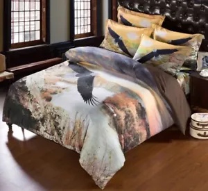 6-Pcs. Polycotton Full Duvet Cover Set in Brown, Yellow, & White for Comforter - Picture 1 of 4