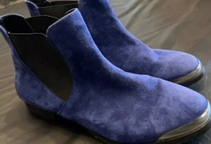 Shellys London Womens Suede Ankle Boots Blue Sz US10 Per Measurements - Picture 1 of 8
