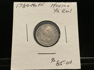 1780 MO FF Mexico 1/2 Real - Picture 1 of 2