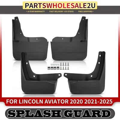 4x Front & Rear Black Mud Flaps Splash Guards Fender for Lincoln Aviator 20-25 - Image 1 of 4