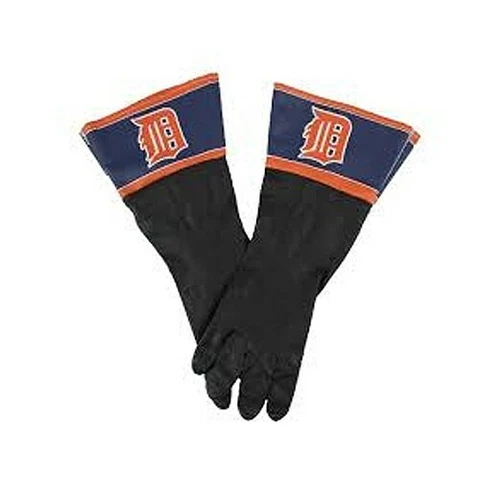 TWO (2) PAIR OF DETROIT TIGERS LATEX CLEANING GLOVES FROM LITTLE EARTH Cover