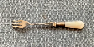 Vintage Faux Bone Handle EPNS Pickle Fork - Picture 1 of 3