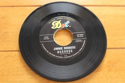 JIMMIE RODGERS "NO ONE WILL EVER KNOW" 45 RPM 7" G+ RECORD [D31-131] - Image 1 of 4